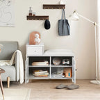 Banc à chaussures avec coussin en PU et tiroir mobile