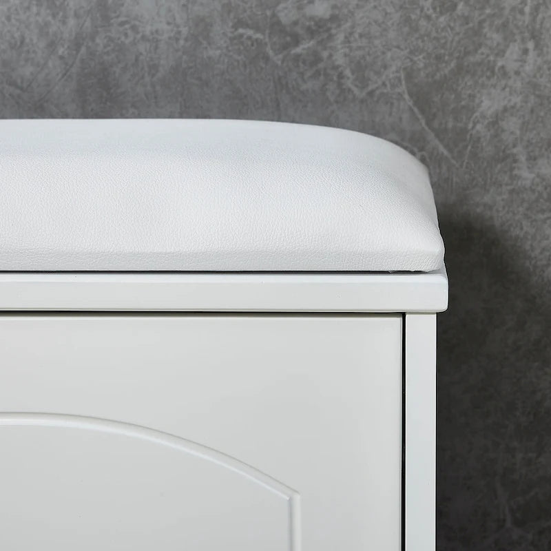 Banc à chaussures avec coussin en PU et tiroir mobile