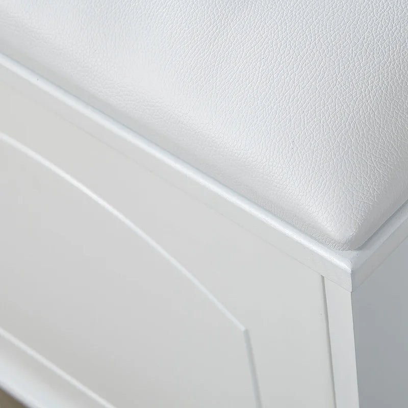 Banc à chaussures avec coussin en PU et tiroir mobile