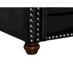 Canapé 3 places classique 83 en cuir PU rembourré avec coffre de rangement et décoration cloutée