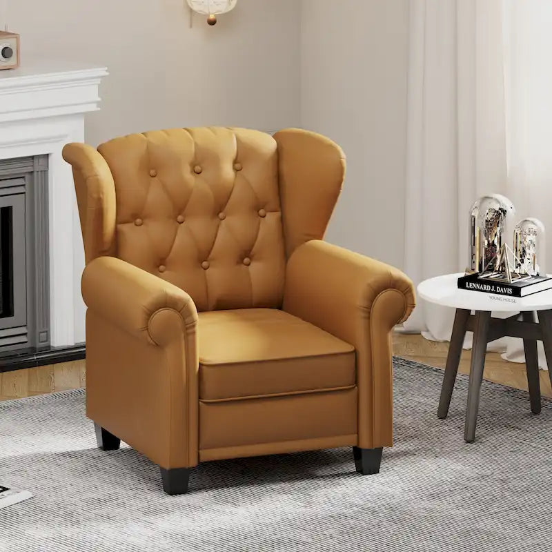 Fauteuil moderne à dossier inclinable et capitonné
