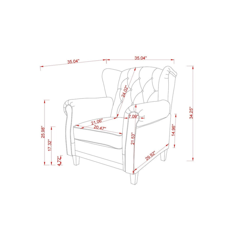 Fauteuil inclinable moderne capitonné