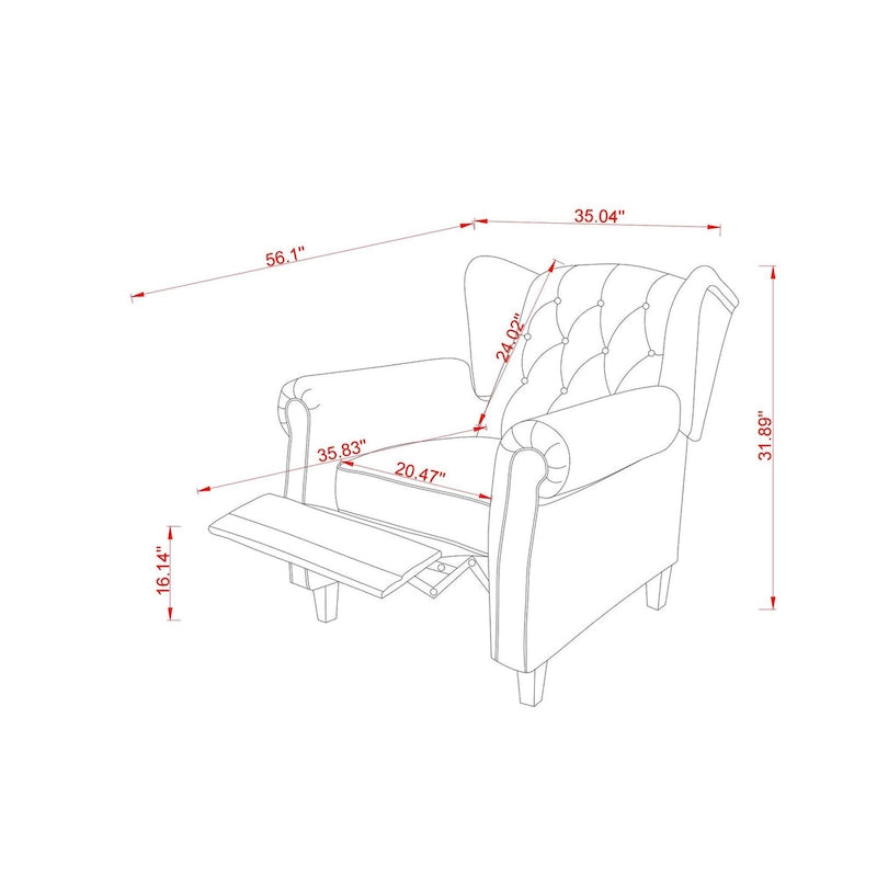 Fauteuil inclinable moderne capitonné