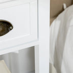 Table d'appoint étroite à 2 niveaux avec tiroir et étagère inférieure