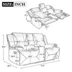 Fauteuil inclinable manuel de cinéma maison avec bande lumineuse LED, deux porte-gobelets intégrés pour salon, chambre à coucher, noir