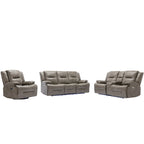 Fauteuil inclinable manuel de cinéma maison avec bande lumineuse LED, deux porte-gobelets intégrés pour salon, chambre à coucher, noir