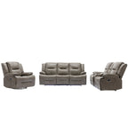 Fauteuil inclinable manuel de cinéma maison avec bande lumineuse LED, deux porte-gobelets intégrés pour salon, chambre à coucher, noir