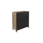 Meuble d'appoint 1 étagère 2 portes en bois sculpté floral - Marron