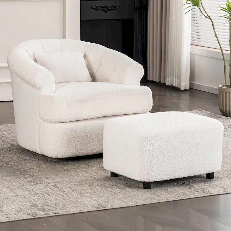 Fauteuil pivotant en velours