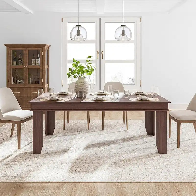 Table de salle à manger de style rustique pour 6 à 8 personnes - N/A