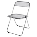 Chaise de salle à manger pliante empilable en acrylique transparent avec cadre en métal, individuelle - 29,1(H) x 18,1(L) x 18,5(P)