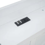 Lit plateforme en bois avec prises sur la tête de lit de rangement, cadre de lit à lattes en bois avec 3 tiroirs de rangement et lit gigogne coulissant