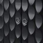 Buffet moderne à 4 portes avec portes à motifs convexes et 2 poignées argentées