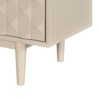 Buffet moderne à 4 portes avec portes à motifs convexes et 2 poignées argentées
