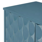 Buffet moderne à 4 portes avec portes à motifs convexes et 2 poignées argentées