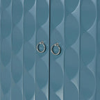 Buffet moderne à 4 portes avec portes à motifs convexes et 2 poignées argentées
