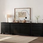WAMPAT 122  W Large Farmhouse Sideboard, Sideboard Buffet Cabinet with Doors and Adjustable Shelf