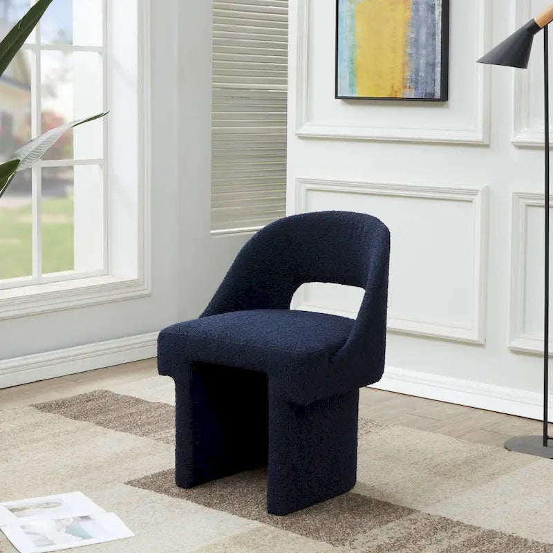Fauteuil d'appoint rembourré élégant et moderne en bouclette avec cadre en bois MDF pour bureau, salon et chambre