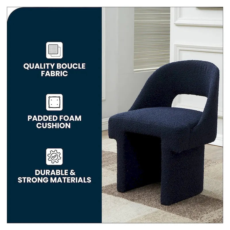 Fauteuil d'appoint rembourré élégant et moderne en bouclette avec cadre en bois MDF pour bureau, salon et chambre