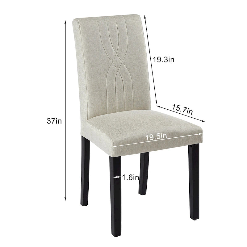 Chaises de salle à manger rembourrées, chaise de cuisine/salle à manger en tissu, chaises de salle à manger Parson