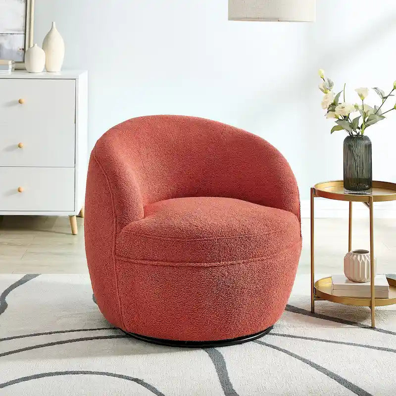 Fauteuil pivotant Galleria 360 en tissu Sherpa Teddy