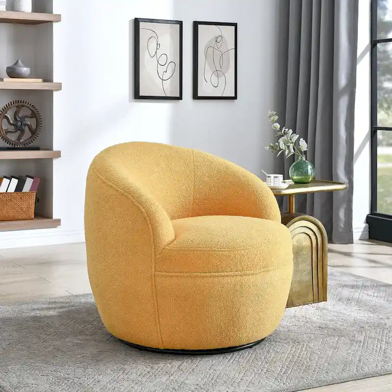 Fauteuil pivotant Galleria 360 en tissu Sherpa Teddy