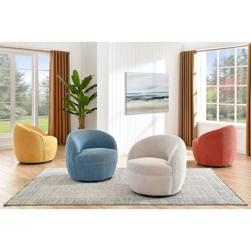 Fauteuil pivotant Galleria 360 en tissu Sherpa Teddy
