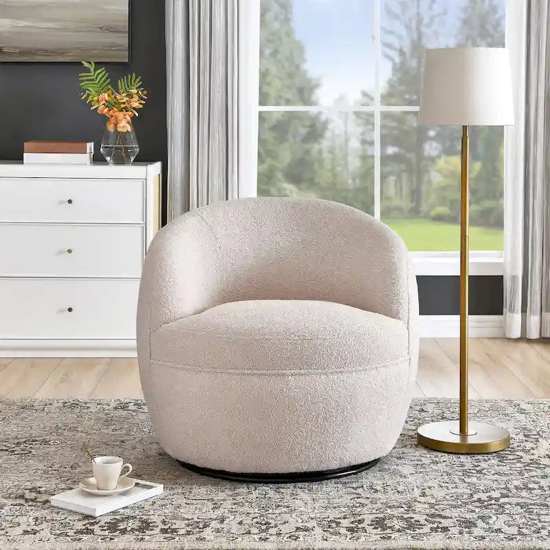 Fauteuil pivotant Galleria 360 en tissu Sherpa Teddy