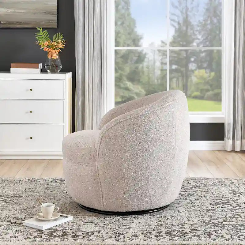Fauteuil pivotant Galleria 360 en tissu Sherpa Teddy