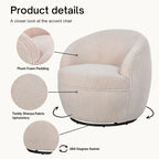 Fauteuil pivotant Galleria 360 en tissu Sherpa Teddy