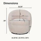 Fauteuil pivotant Galleria 360 en tissu Sherpa Teddy