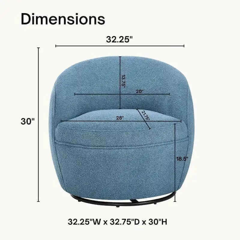Fauteuil pivotant Galleria 360 en tissu Sherpa Teddy