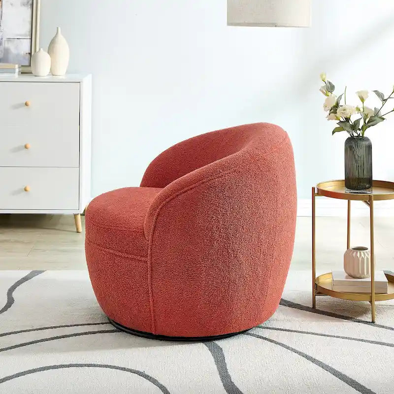 Fauteuil pivotant Galleria 360 en tissu Sherpa Teddy