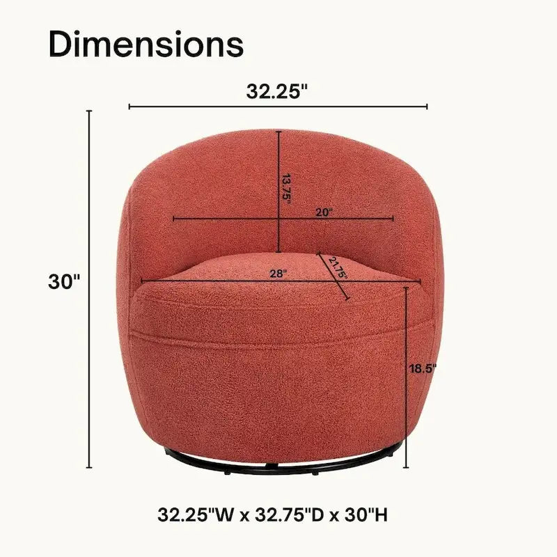 Fauteuil pivotant Galleria 360 en tissu Sherpa Teddy