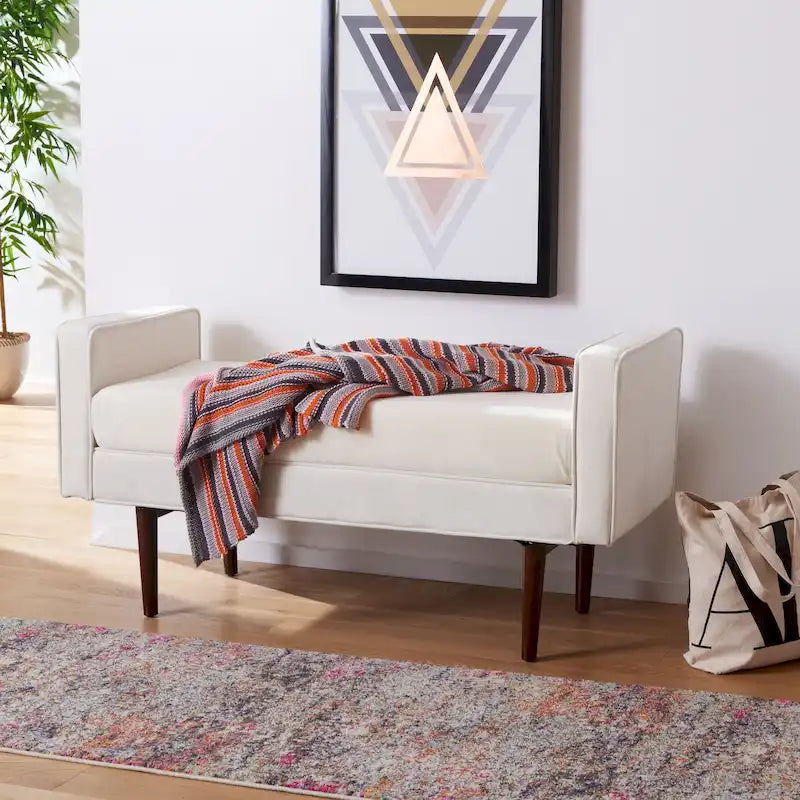 Banc Rosalee Mid-Century Modern 25 pouces - 49L x 18P x 25H