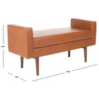 Banc Rosalee Mid-Century Modern 25 pouces - 49L x 18P x 25H