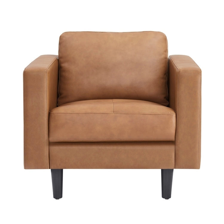 Canapé en cuir véritable du milieu du siècle