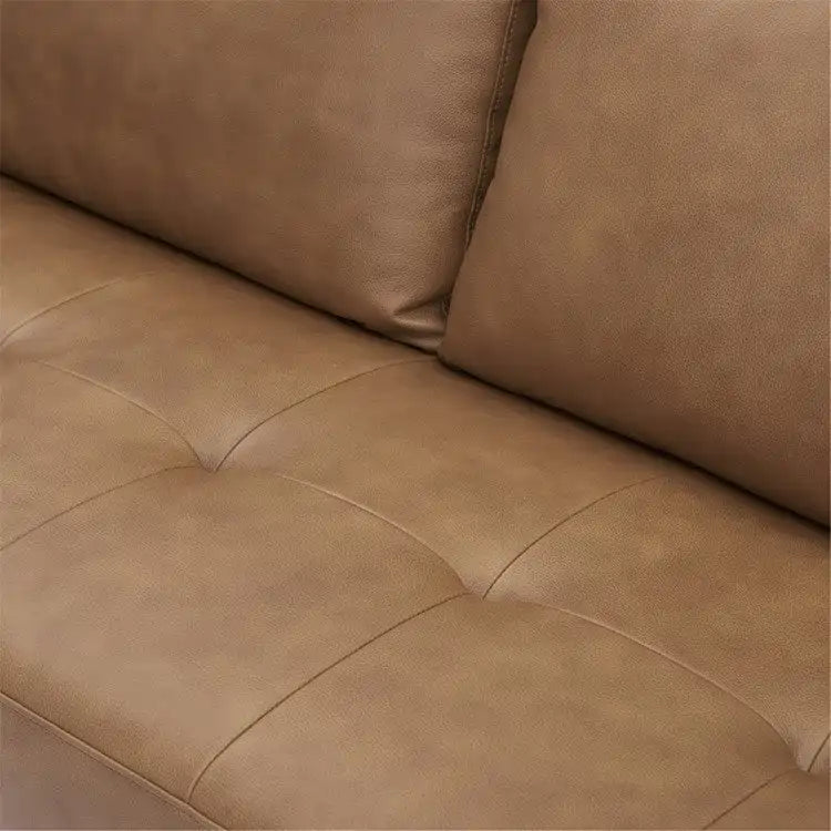 Canapé en cuir véritable du milieu du siècle