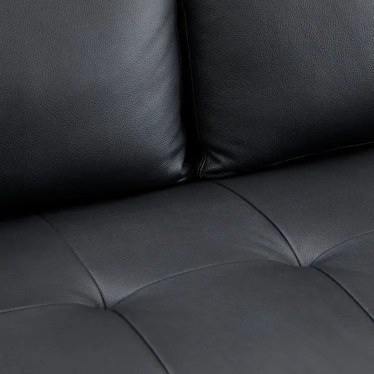 Canapé en cuir véritable du milieu du siècle