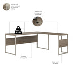 Bureau d'angle en L de 72L x 30P