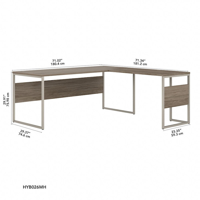 Bureau d'angle en L de 72L x 30P