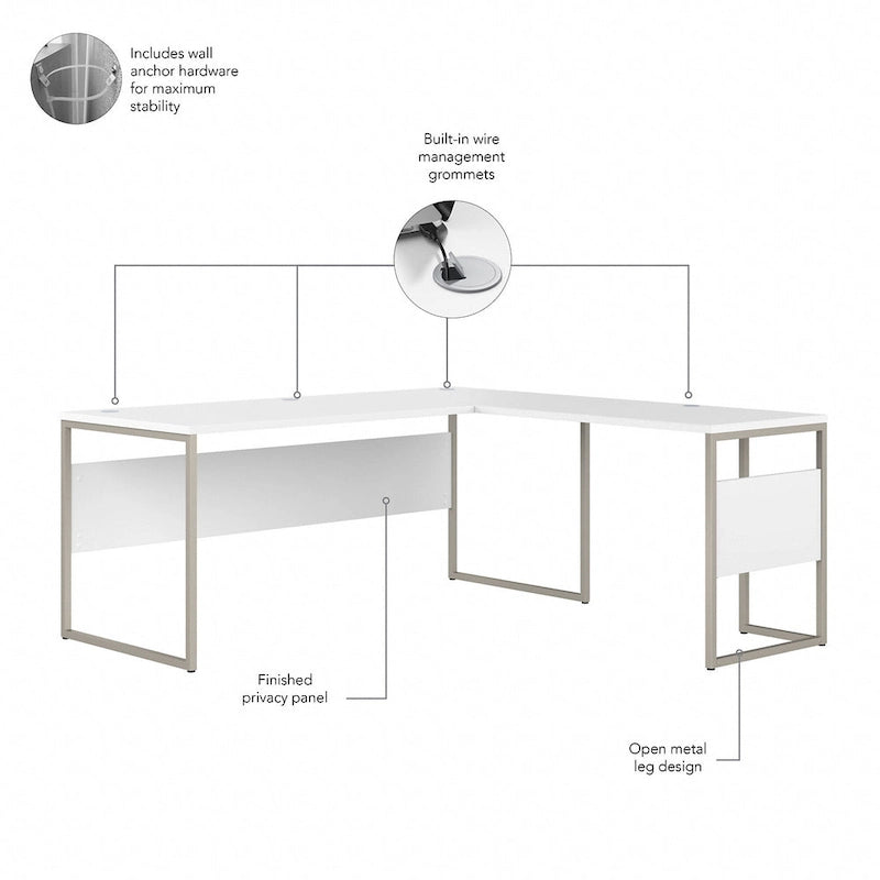 Bureau d'angle en L de 72L x 30P
