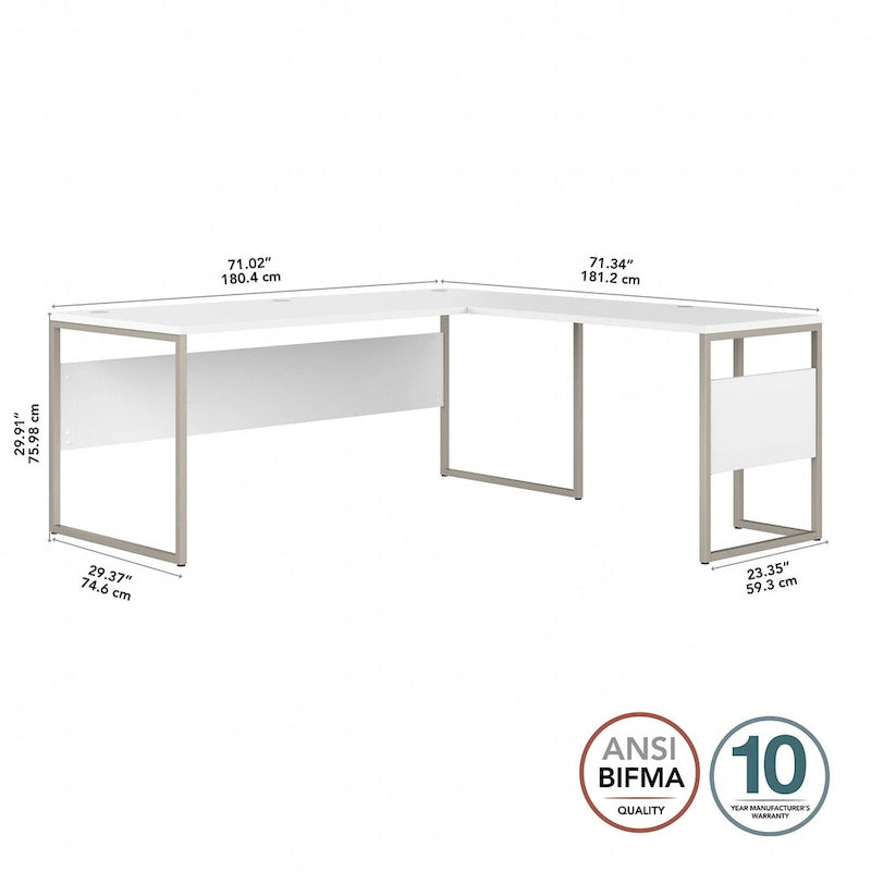 Bureau d'angle en L de 72L x 30P