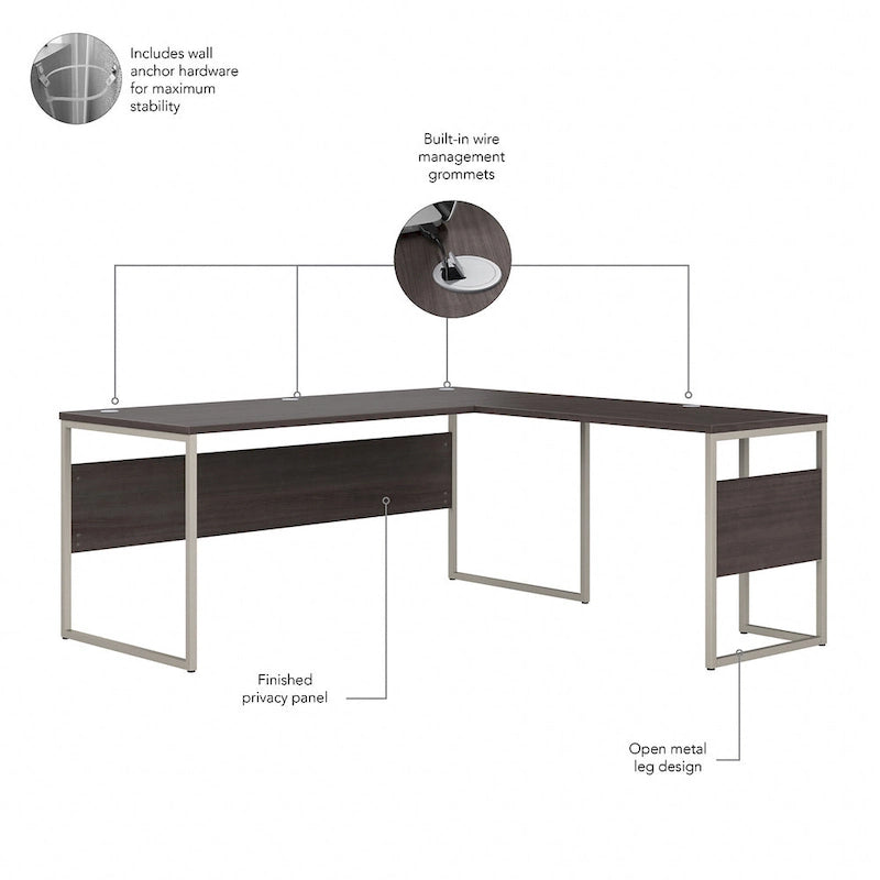 Bureau d'angle en L de 72L x 30P