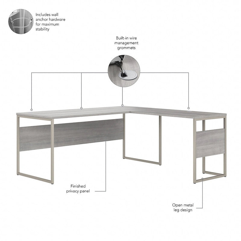 Bureau d'angle en L de 72L x 30P