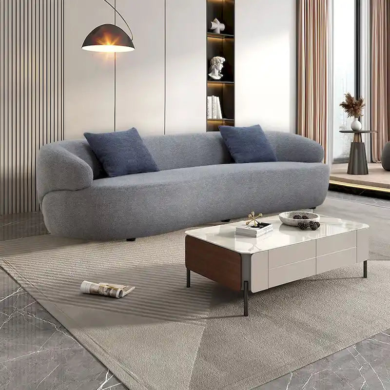 Canapé 3 places moderne incurvé en tissu de 219,99 cm