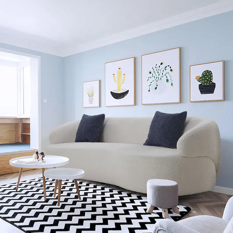 Canapé 3 places moderne incurvé en tissu de 219,99 cm