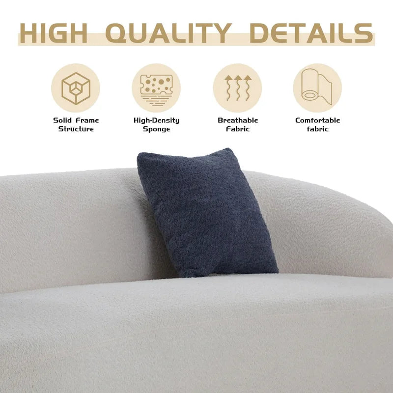 Canapé 3 places moderne incurvé en tissu de 219,99 cm