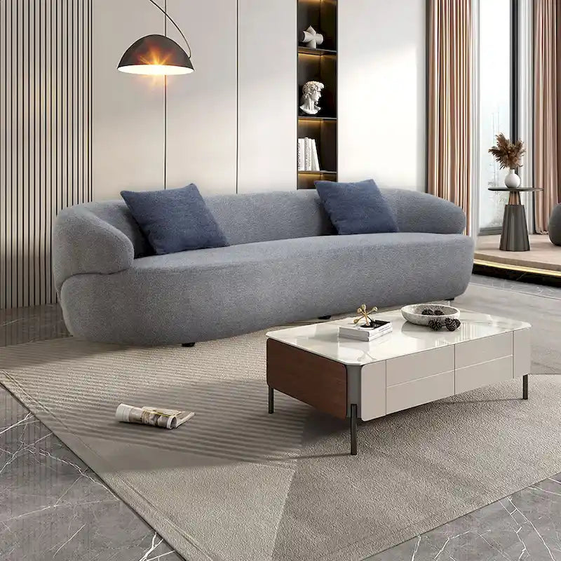 Canapé 3 places moderne incurvé en tissu de 219,99 cm