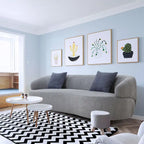 Canapé 3 places moderne incurvé en tissu de 219,99 cm